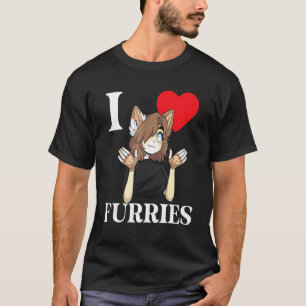 Camiseta Cute I Heart Furries Fandom Love 4
