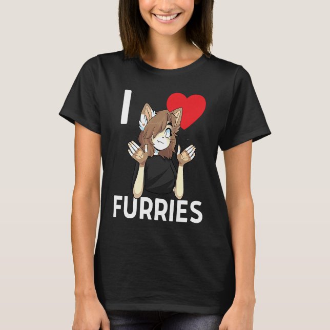 Camiseta Cute I Heart Furries Furry Fandom Love (Anverso)