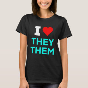 Camiseta Cute I Heart Love Ellos Pronouns Enb No Binario