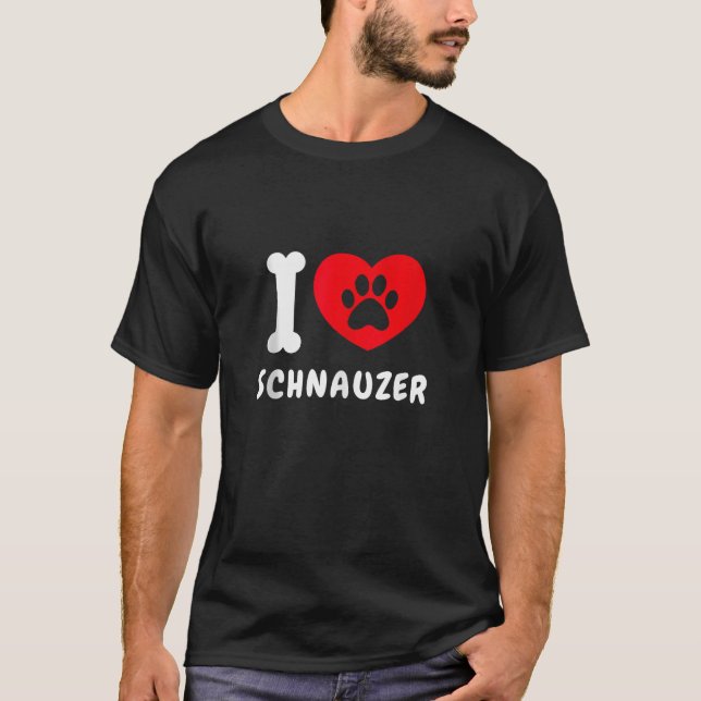 Camiseta Cute I Heart Schnauzer Regalos Idea Perro Amo (Anverso)