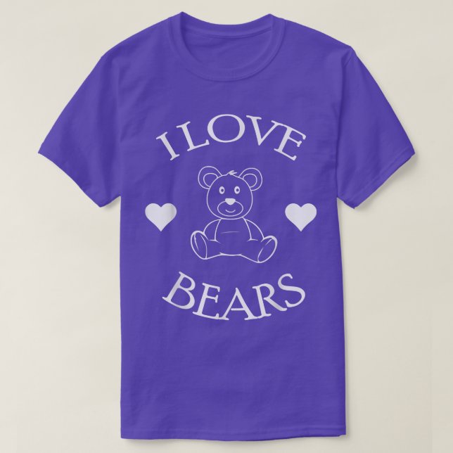 Camiseta Cute I Love Bears Regalos Bear Lover570 (Diseño del anverso)
