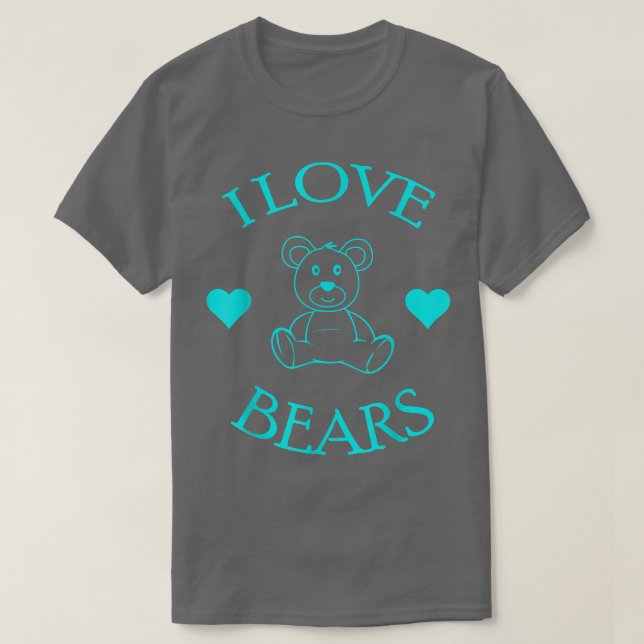 Camiseta Cute I Love Bears Regalos Bear Lover 565 (Diseño del anverso)