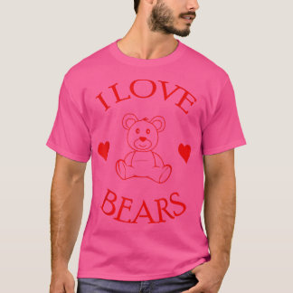 Camiseta Cute I Love Bears Regalos Bear Lover 569