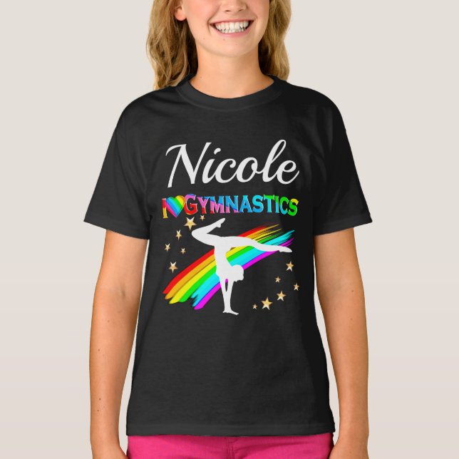 CAMISETA CUTE I LOVE GIMNASTICS DISEÑO PERSONALIZADO (Anverso)