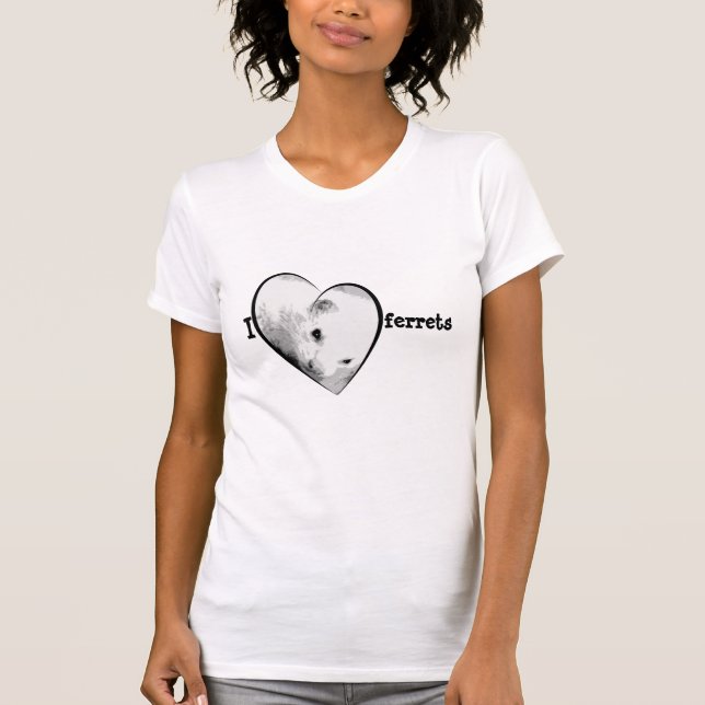 Camiseta Cute I Love (Heart Ferrets Pullover) (Anverso)