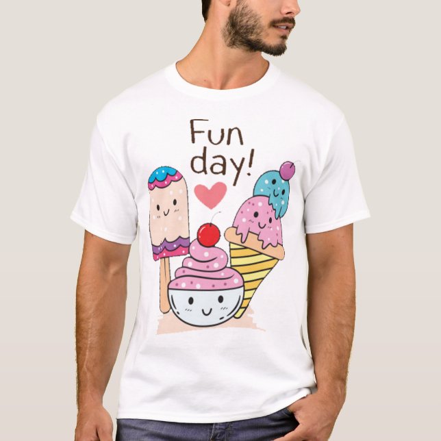 Camiseta Cute ice cream cartoon (Anverso)