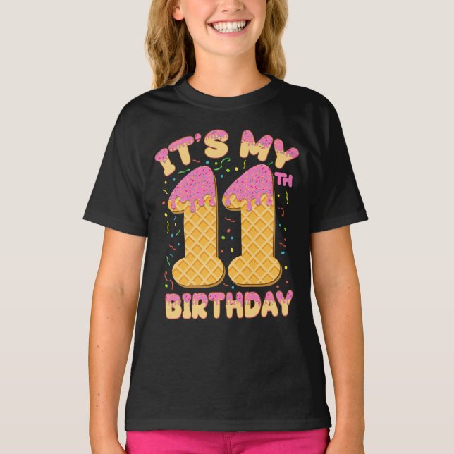 Camiseta Cute Ice Cream Es mi Chica de 11 años (Anverso)