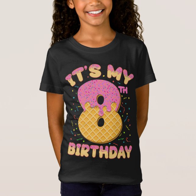Camiseta Cute Ice Cream Es mi Chica de 8 años (Anverso)