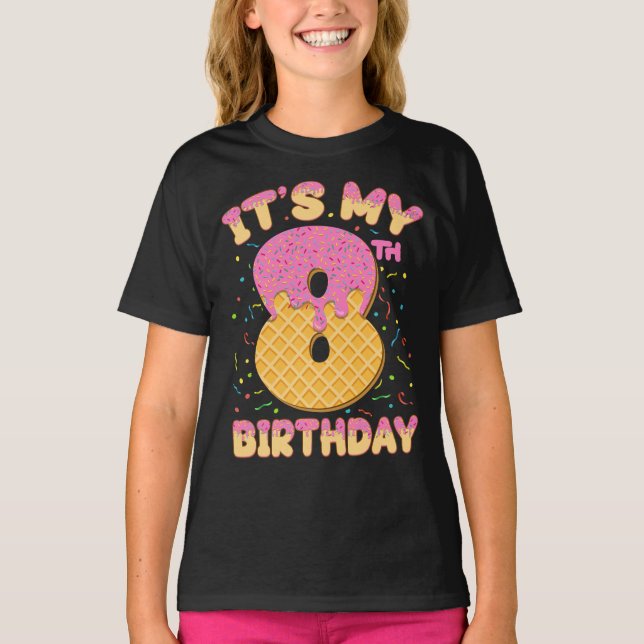 Camiseta Cute Ice Cream Es mi Chica de 8 años (Anverso)