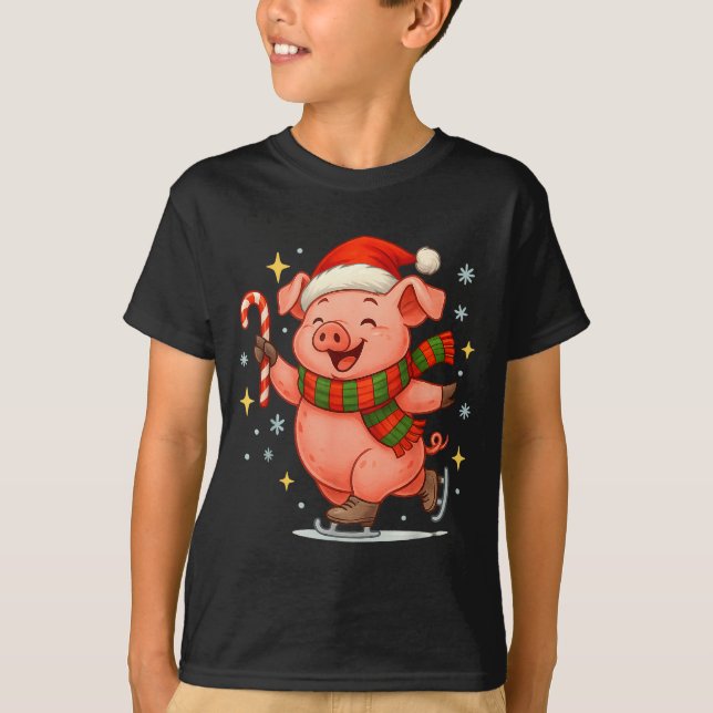 Camiseta Cute Ice Skating G Funny Santa Christmas Holiday  (Anverso)