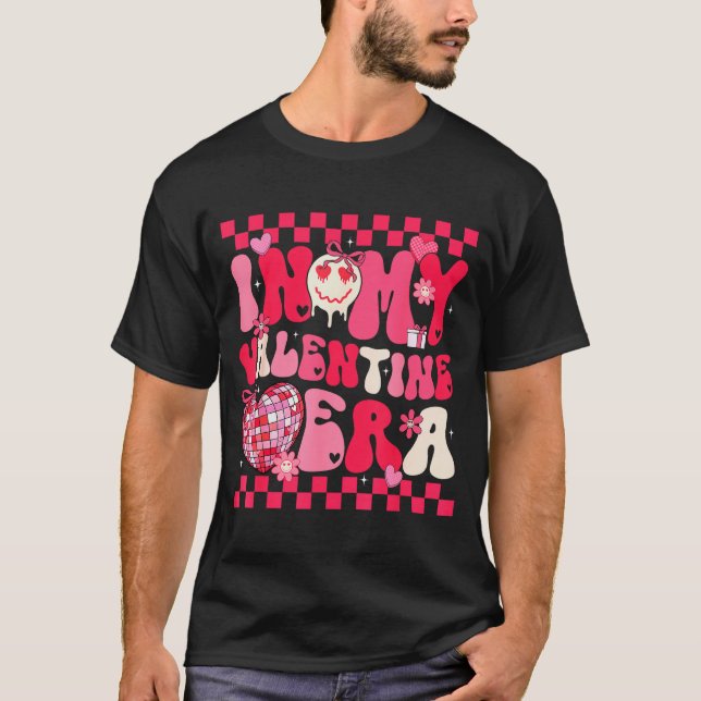 Camiseta Cute In My Valentine Era Girls Kids Retro Disco He (Anverso)