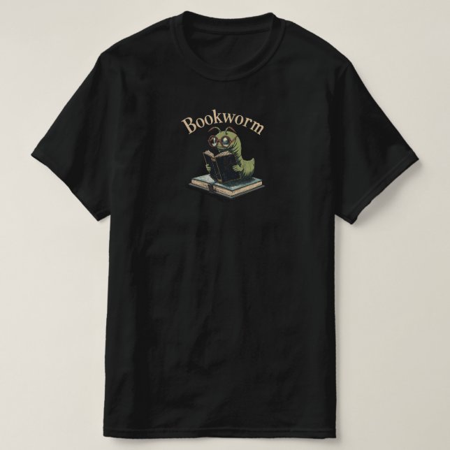 Camiseta Cute Inchworm Reading Tee – Bookworm (Diseño del anverso)