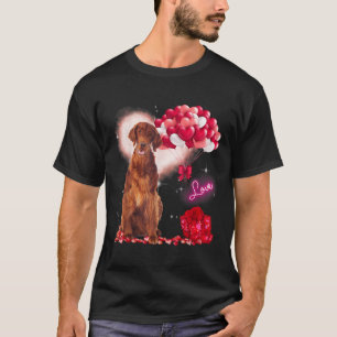 Camiseta Cute Irish Setter Balloon Día de San Valentín Val