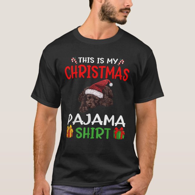 Camiseta Cute Irish Water Spaniel Dog This is my Christmas  (Anverso)