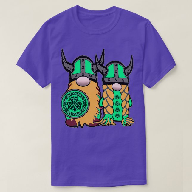 Camiseta Cute irlandés Viking Gnome Couple St Patrickx27s D (Diseño del anverso)