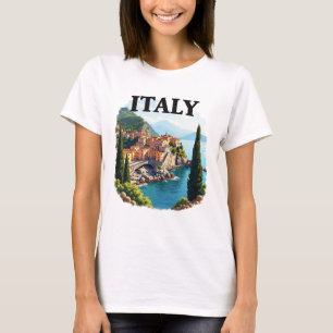 Camiseta Cute Italia Seaside Scene Travel Tee