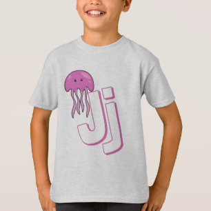Camiseta Cute J Para Pescado De Jelly - Niños Inglés Alfabe