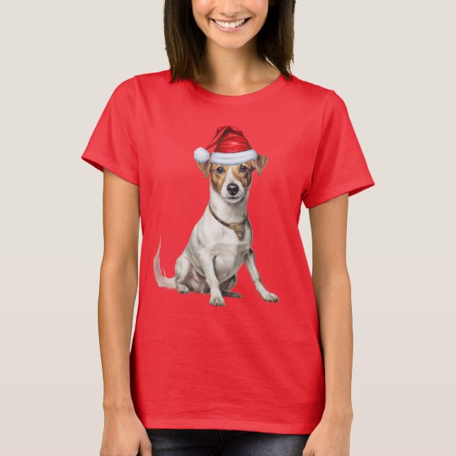 Camiseta Cute Jack Russell Dog Lover Funny Navidades (Anverso)