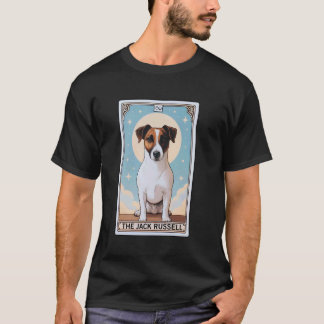 Camiseta Cute Jack Russell Terrier Tarot Card Moon Hombres 