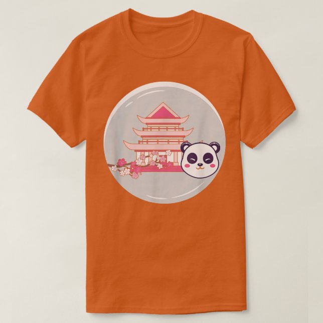 Camiseta Cute Japanese Cherry Blossom Sakura Kawaii Panda A (Diseño del anverso)