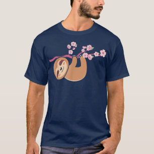 Camiseta Cute Japanese Cherry Blossom Sakura Kawaii Sloth A