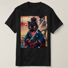 Camiseta Cute Japanese Samurai Cat 