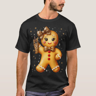 Camiseta Cute Jengibre Leopardo Coquette Navidad Xmas