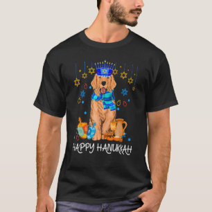 Camiseta Cute judío perro de la recuperación dorada Menorah