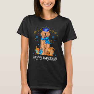 Camiseta Cute judío perro de la recuperación dorada Menorah