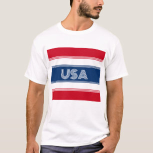 Camiseta Cute Julio 4 Patriótico de EEUU Blanco Rojo y Azul
