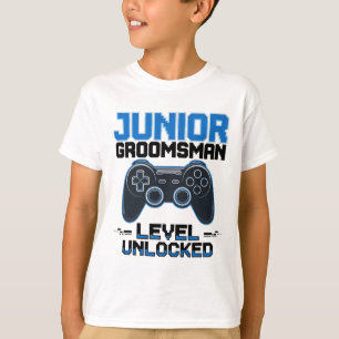 Camiseta Cute Junior Groomsman nivel Unlocked Wedding Party