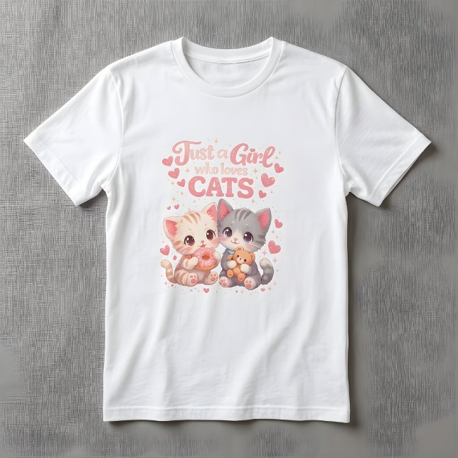 Camiseta Cute Just a Girl Who Loves Cats Cute Kittens  (Subido por el creador)