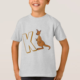 Camiseta Cute K para canguro - niños inglés alfabeto ABCD