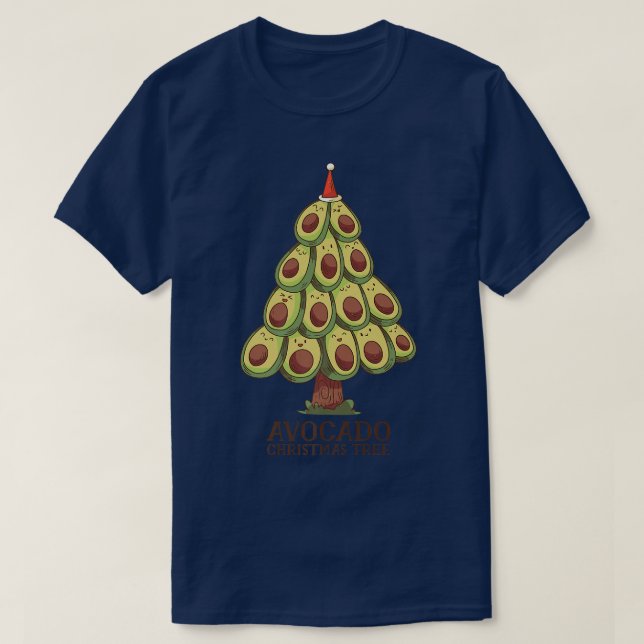 Camiseta Cute Kawaii Aguacate Árbol de Navidad Aguacate (Diseño del anverso)