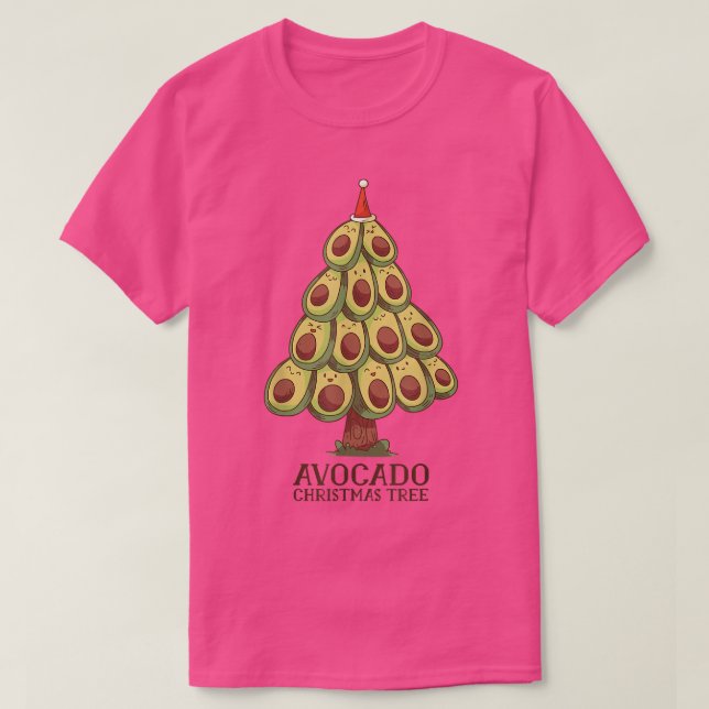 Camiseta Cute Kawaii Aguacate Árbol de Navidad Aguacate (Diseño del anverso)