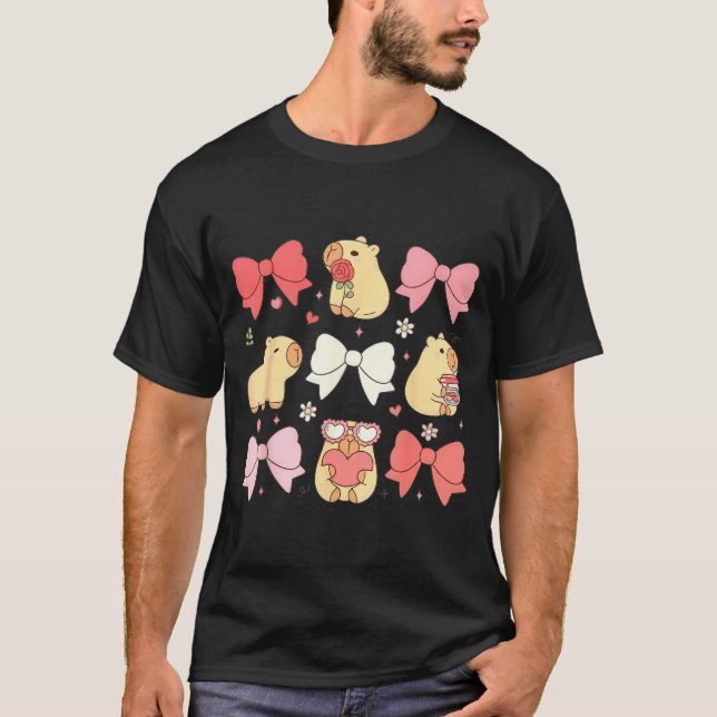 Camiseta Cute Kawaii Animals And Nk Coquette Bows Aesthetic (Anverso)