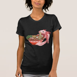 Camiseta Cute Kawaii Anime Axolotl Japanese Ramen Noodles A