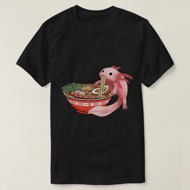 Camiseta Cute Kawaii Anime Axolotl Noodles japoneses de Ram (Diseño del anverso)