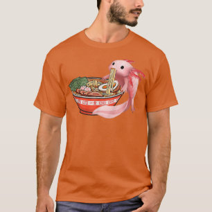 Camiseta Cute Kawaii Anime Axolotl Noodles japoneses de Ram