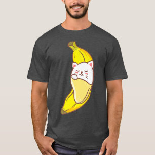Camiseta Cute Kawaii Anime Banana Cat Kitten Aesthetic Ja