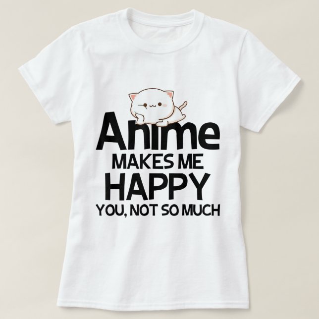 Camiseta Cute Kawaii Anime Cat Joke Design (Diseño del anverso)