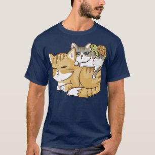 Camiseta Cute Kawaii Anime - Cats and A Turtle Pile - Kawai