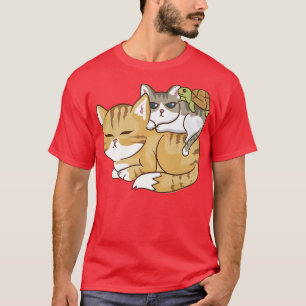 Camiseta Cute Kawaii Anime  Cats and A Turtle Pile  Kawaii 