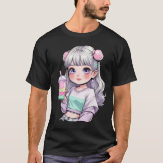 Camiseta ✨ Cute Kawaii Anime Chica Té de burbuja