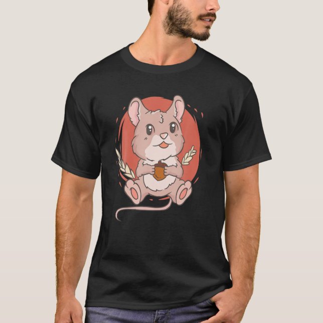 Camiseta Cute Kawaii Anime - Ratón de campo - Estética de r (Anverso)