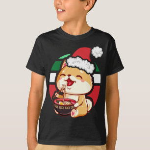 Camiseta Cute Kawaii Anime Shiba Inu Perro comiendo a Ramen