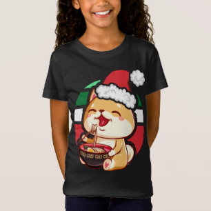 Camiseta Cute Kawaii Anime Shiba Inu Perro comiendo a Ramen