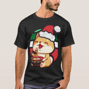 Camiseta Cute Kawaii Anime Shiba Inu Perro comiendo a Ramen