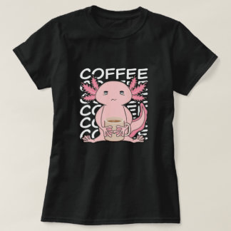 Camiseta Cute Kawaii Axolotl Café para beber