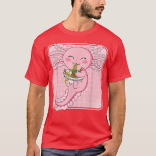 Camiseta Cute Kawaii Axolotl Ramen Noodles Anime A japonés